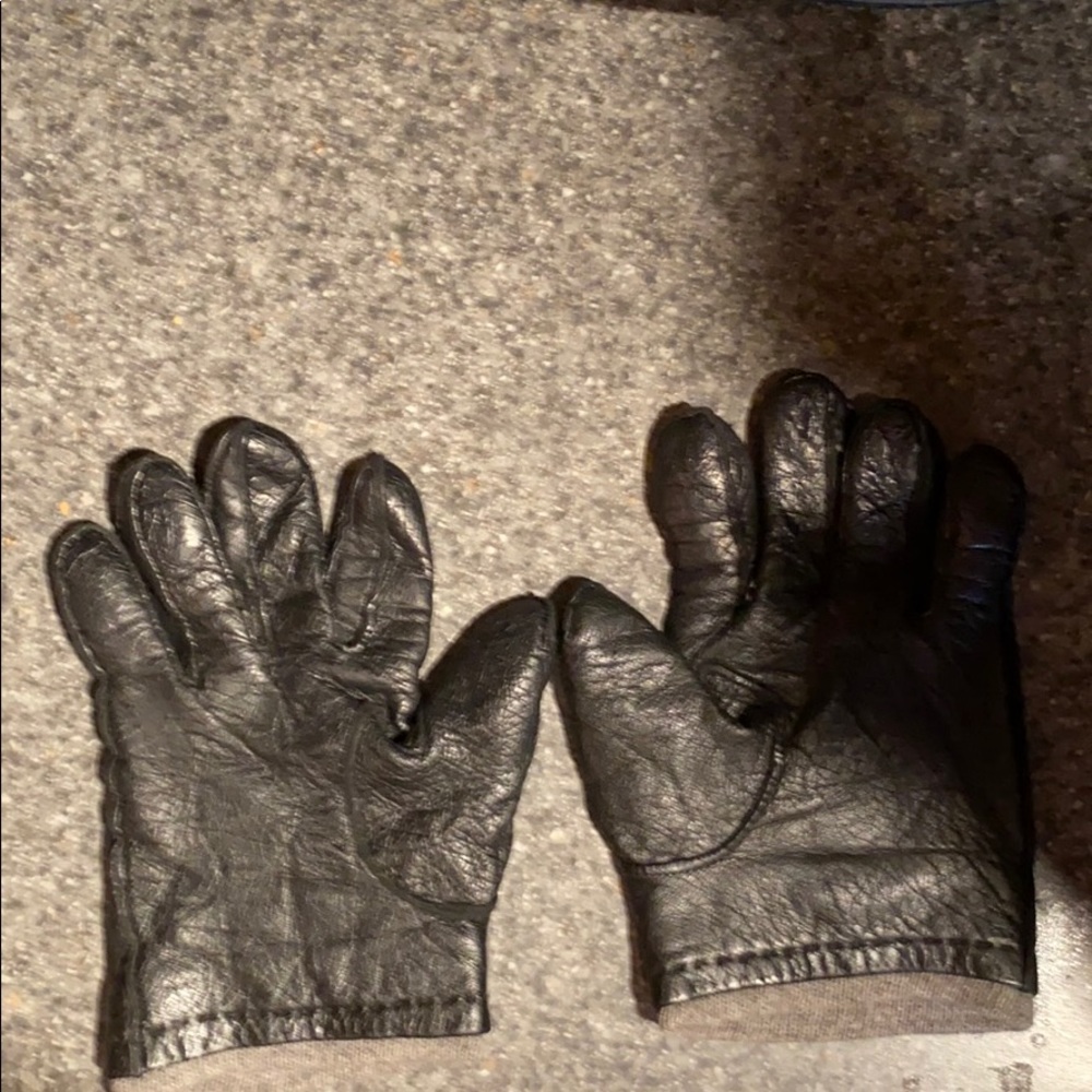 Men’s Medium Black Leather Vintage Driving Gloves